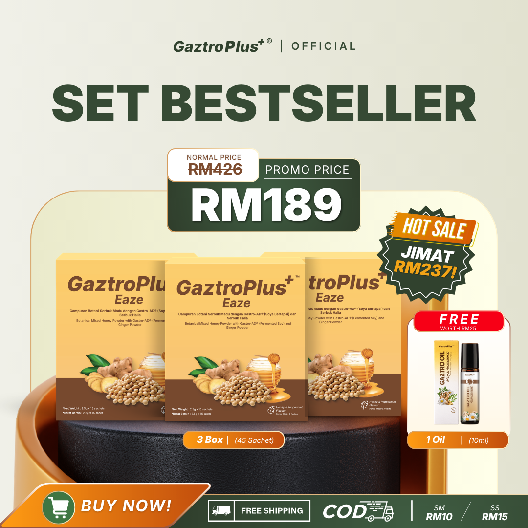 BESTSELLER SET GAZTROPLUS  (3 KOTAK + 1 FREE OIL)